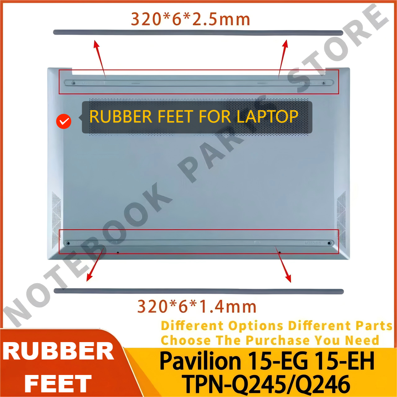 Laptop Accessories Hp - Rubber Feet for HP Pavilion 15-EG