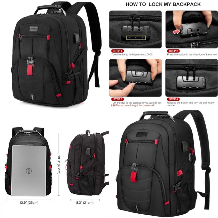 Laptop Backpack Anti Theft - Laptop Backpack for Men Women, Waterproof