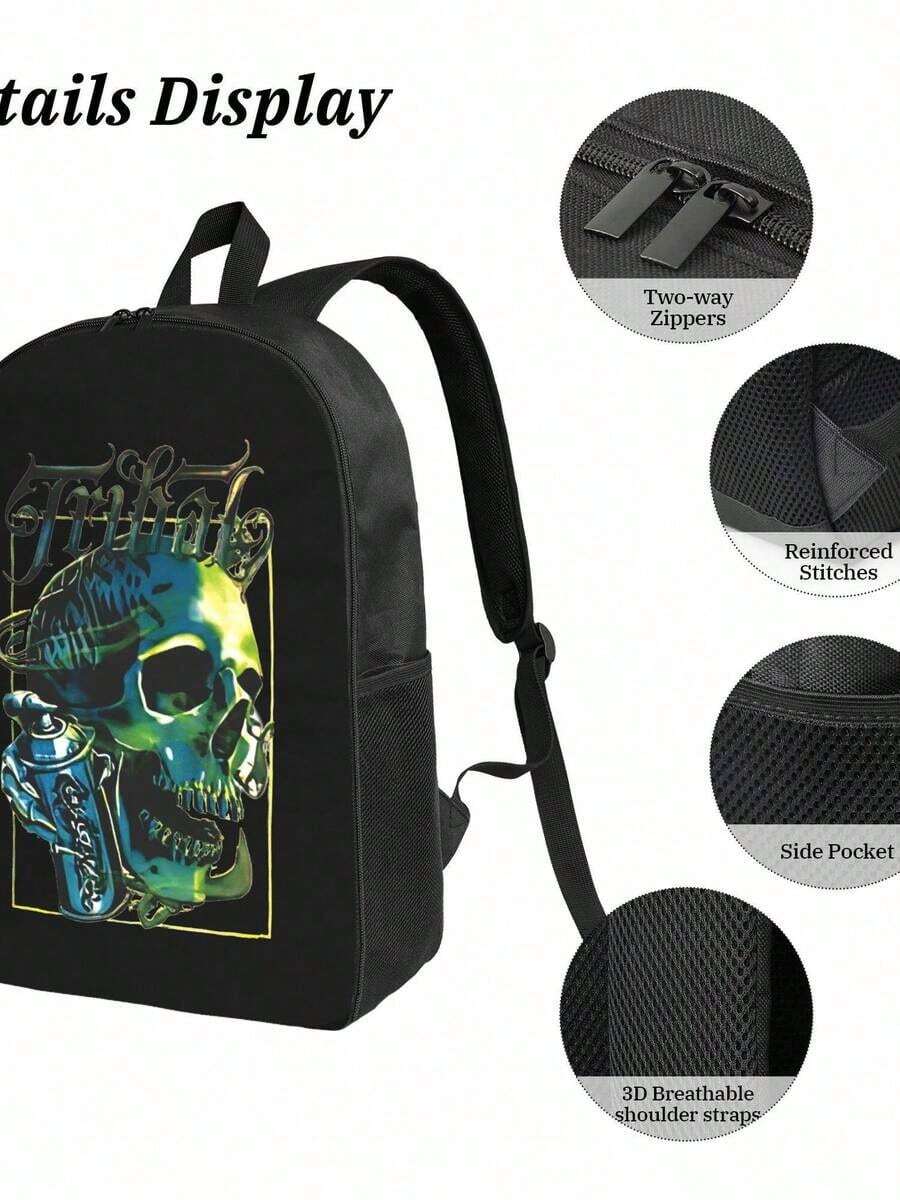 Laptop Backpack Anti Theft - Graffiti Skull Waterproof Backpack Large Capacity