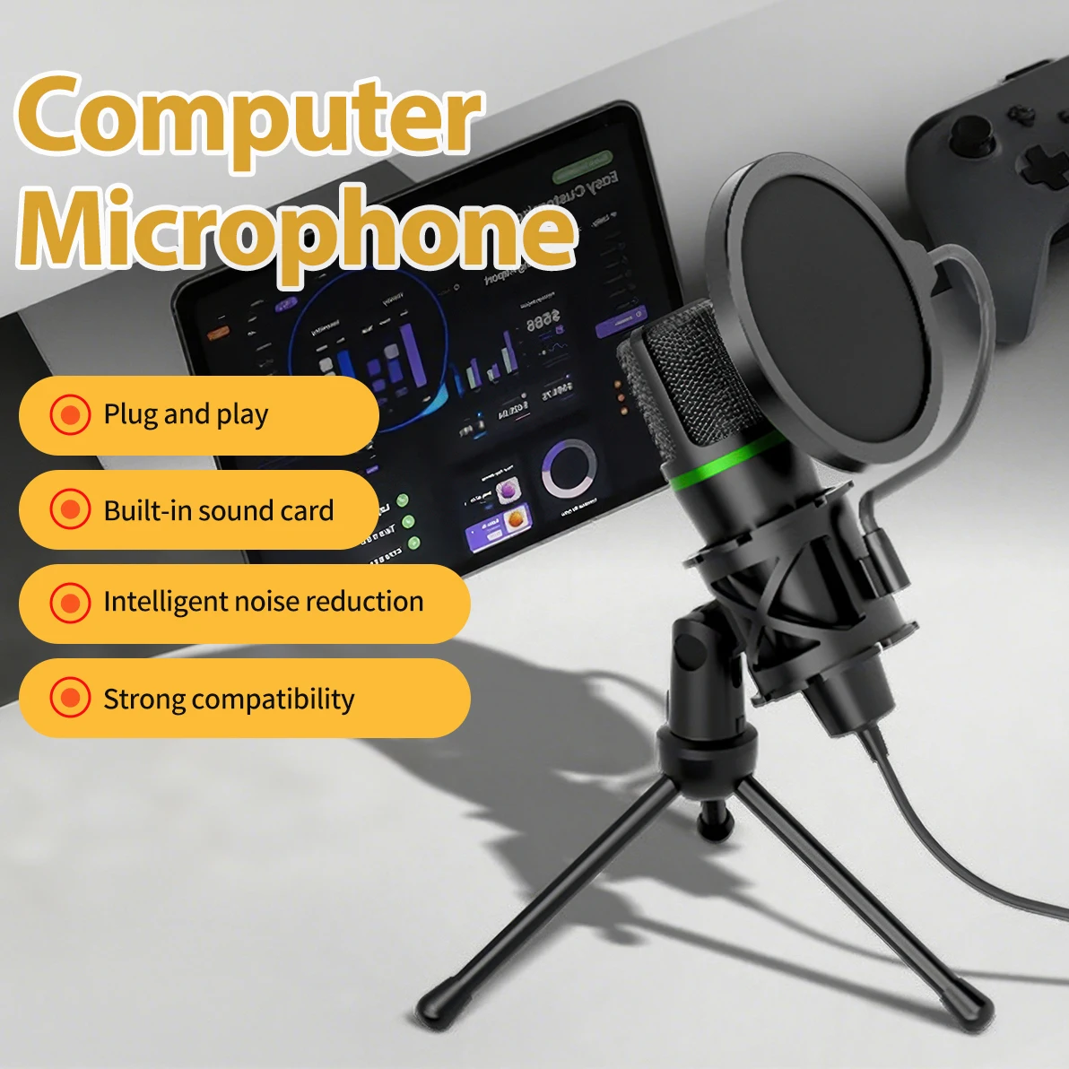 Condenser Microphone USB Wired - Laptop Accessories Rgb recensie en prijs