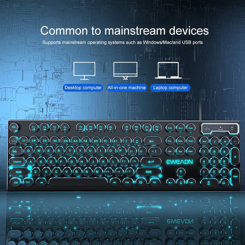 EWEADN Typewriter Gaming Keybo - Laptop Extra Accessories recensie en prijs