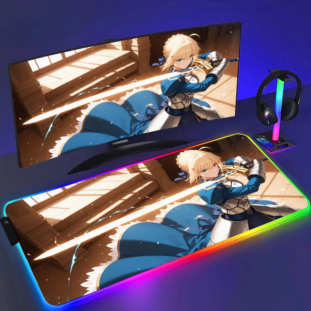 RGB Anime Fate Saber MousePad  - Laptop Accessories Rgb recensie en prijs