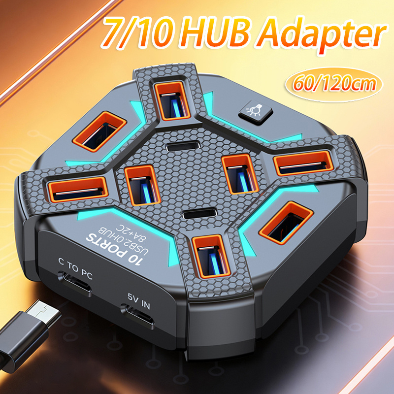10 Ports USB Hub with RGB Ligh - Laptop Accessories Rgb recensie en prijs