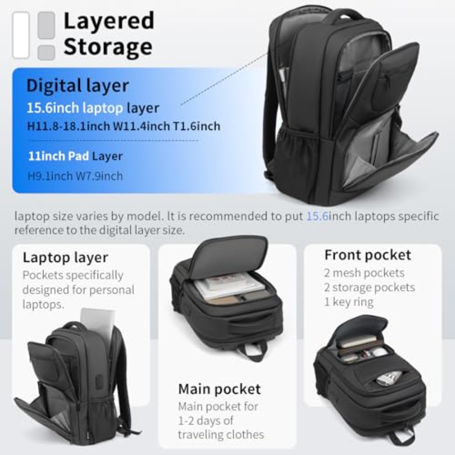 Business Backpack for Men Tech - Laptop Backpack Anti Theft recensie en prijs