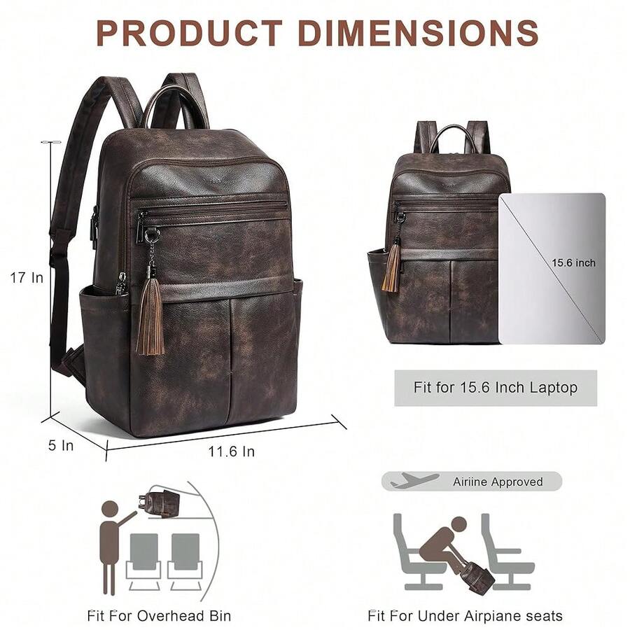 Large Capacity Leather Laptop  - Laptop Backpack Anti Theft recensie en prijs